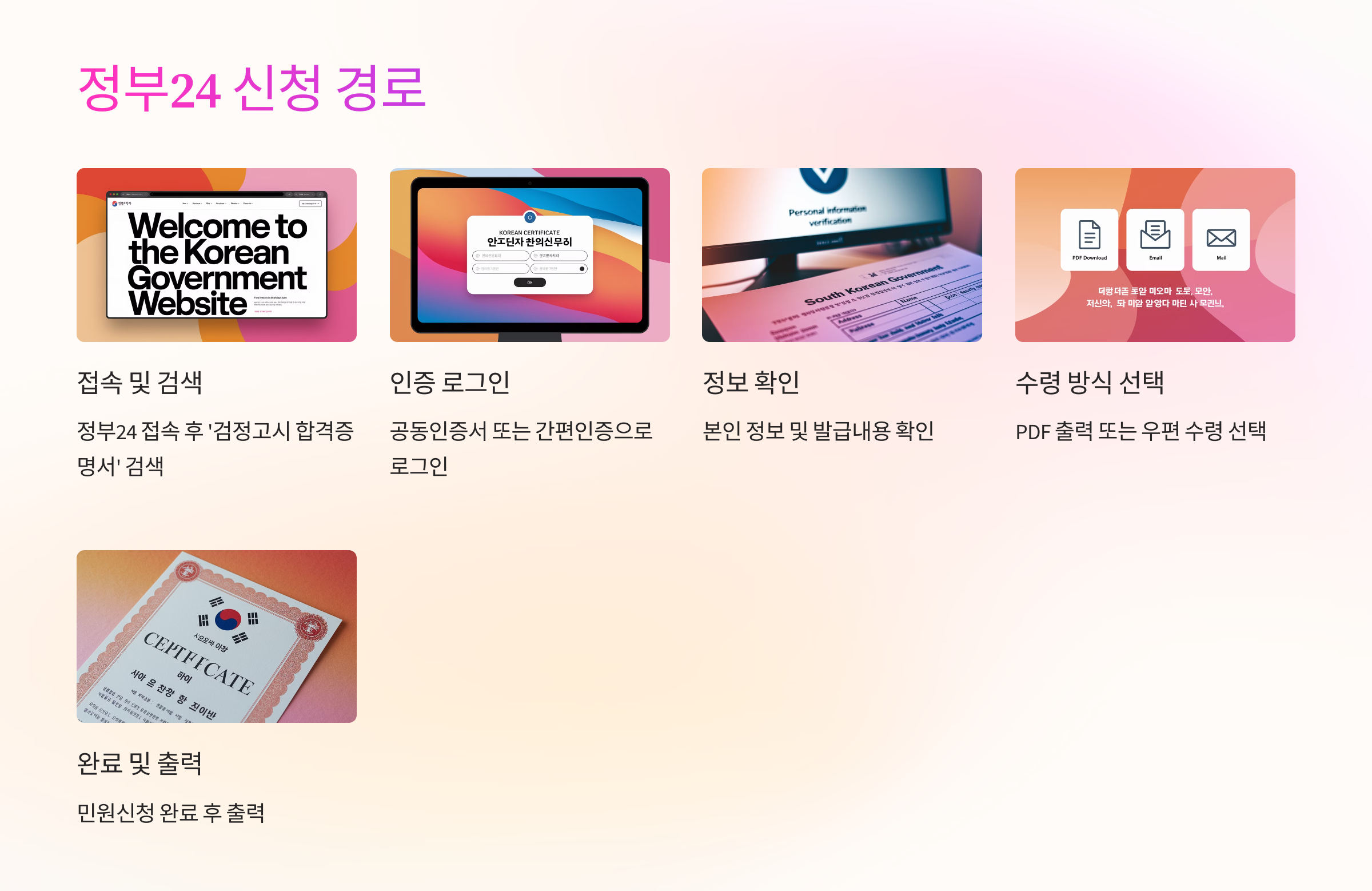 🖥 정부24 검정고시 합격증명서 신청 경로