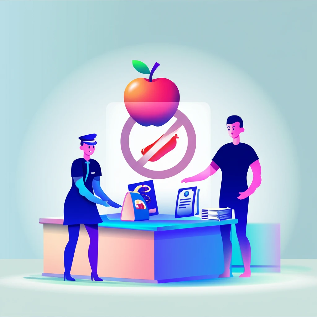 반입 금지 물품 리스트와 세관원 질문..