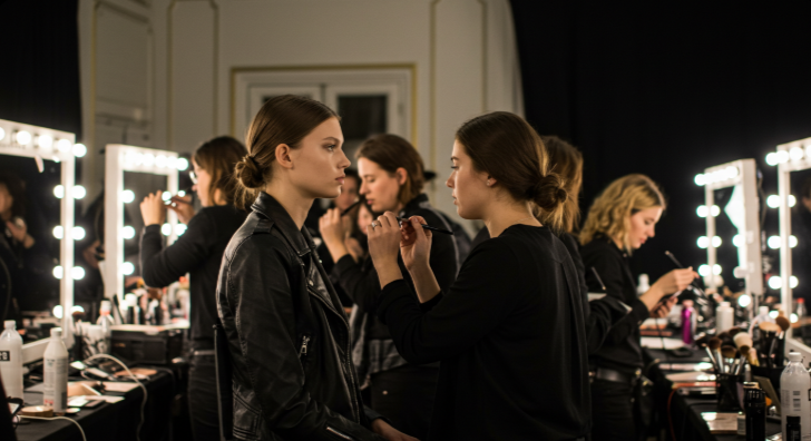 가을 패션위크의 백스테이지