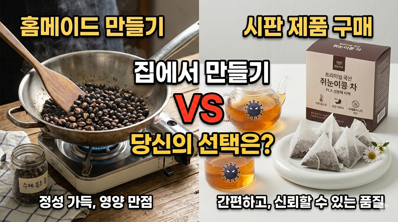 쥐눈이콩 차, 집에서 만들기 vs 시판 제품 고르는 법: 5분 만에 끝내는 완벽 정리