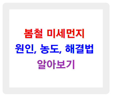 봄철 미세먼지 원인, 농도, 해결법까지 알아보기