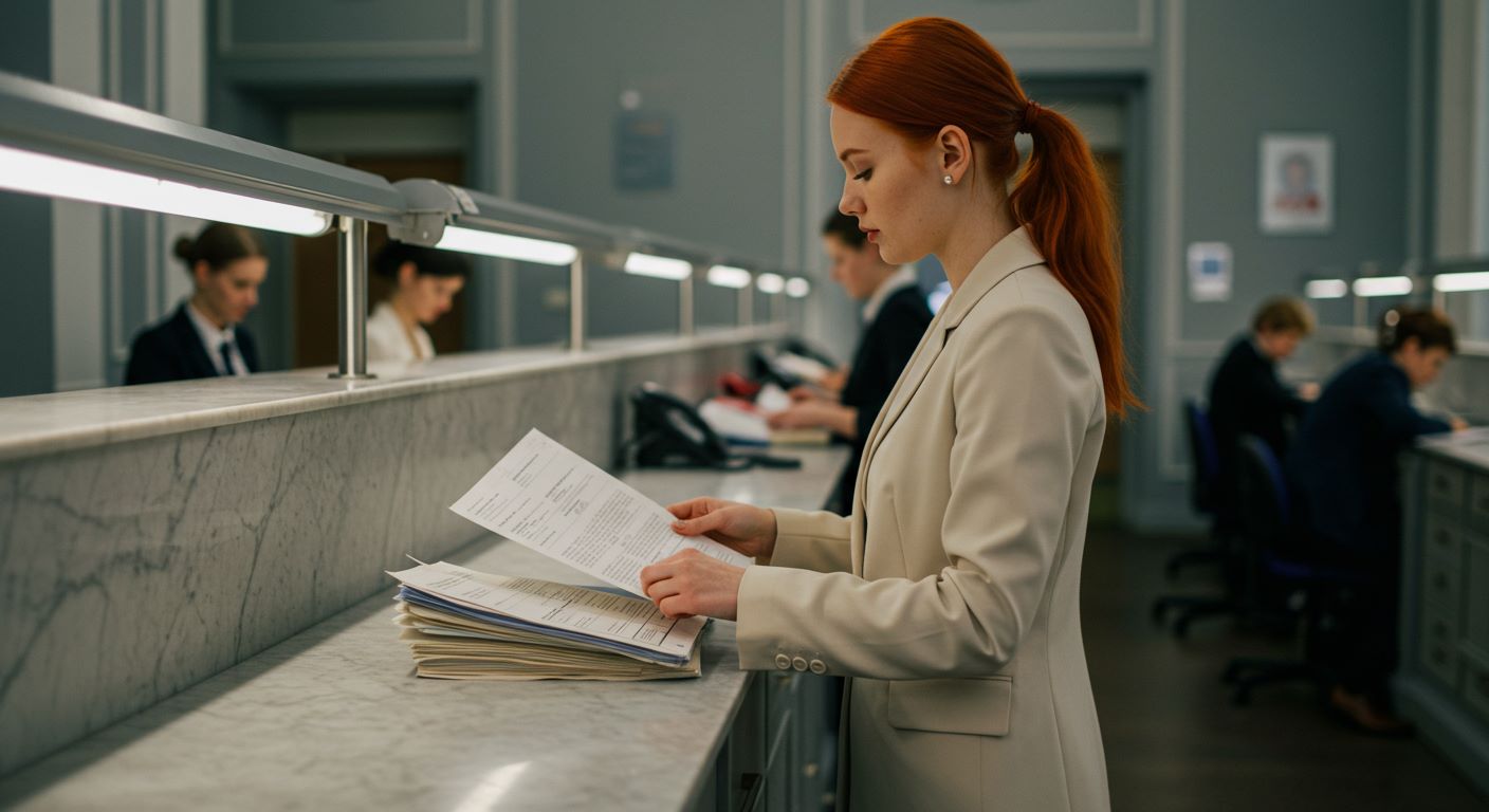 등기소에 서류 접수하는 사진