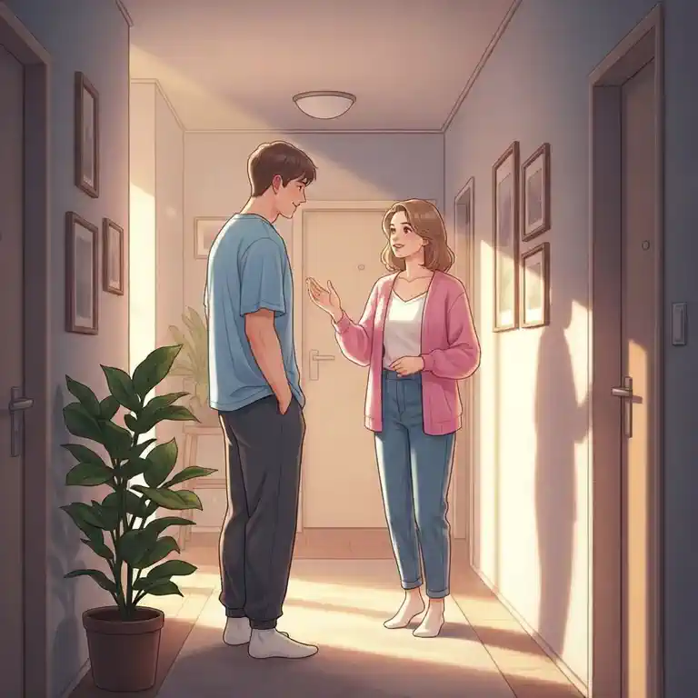 아파트 복도 인사