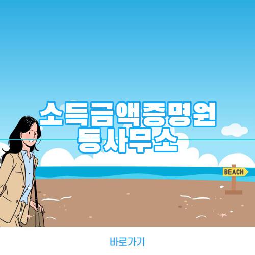 소득금액증명원 동사무소