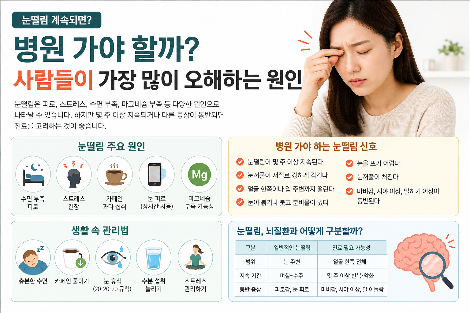 눈떨림 계속된다면 확인해야 할 것들｜병원 가야 하는 경우 정리