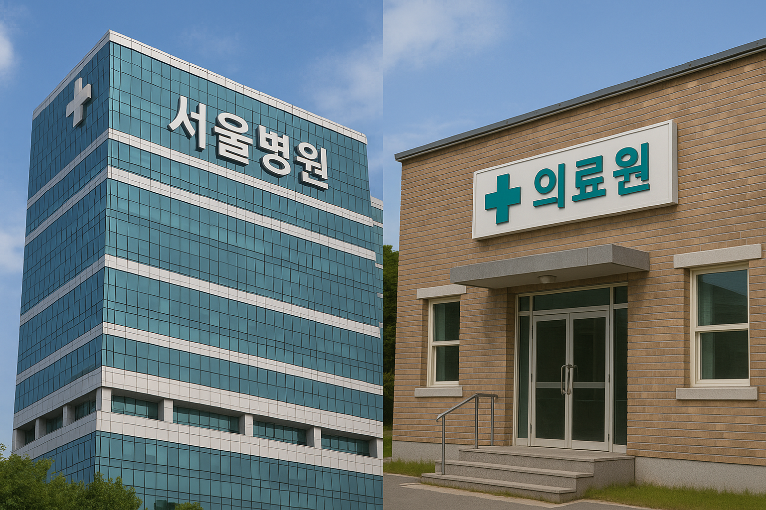 서울대형병원과 지빙소규모병원