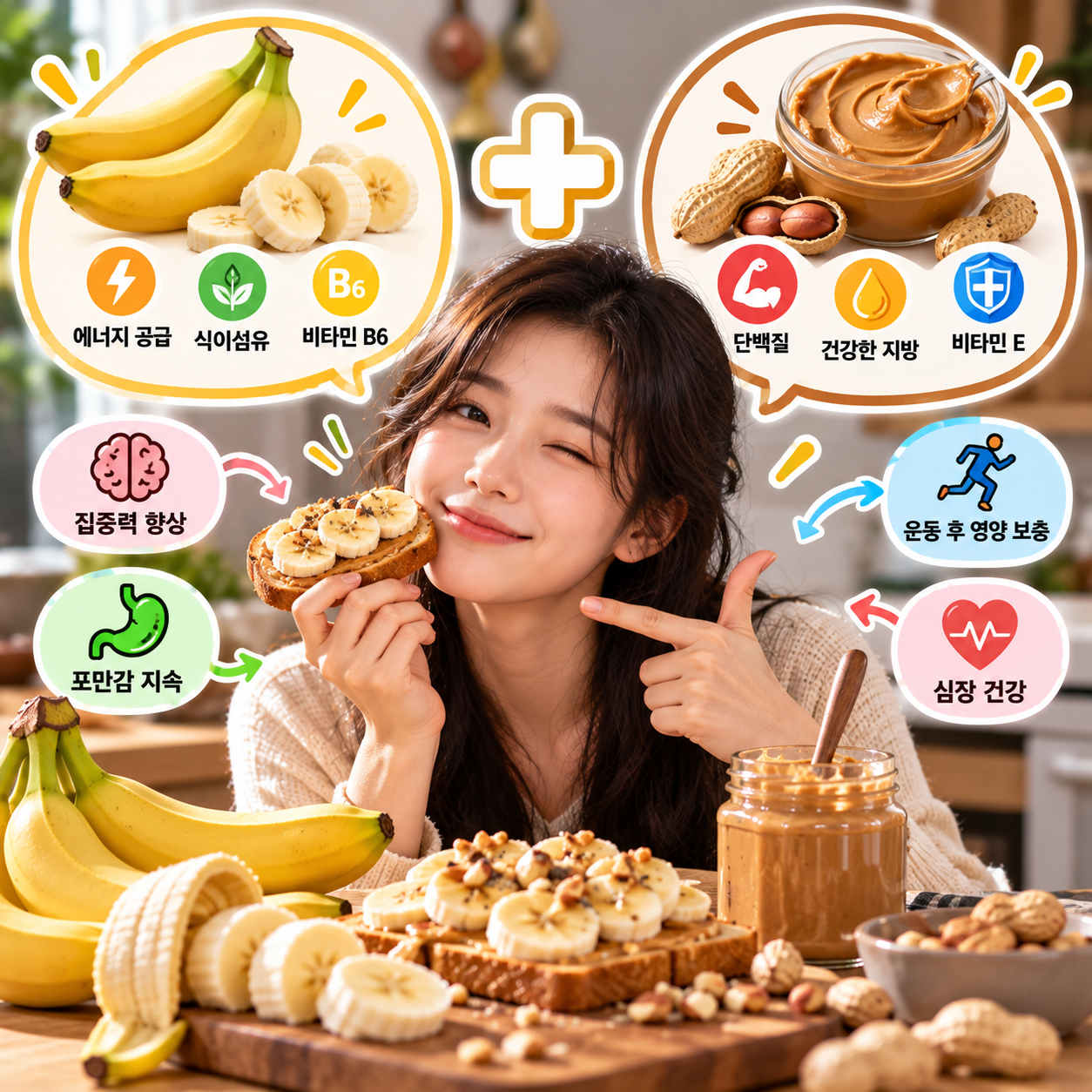 바나나와 땅콩버터 조합이 좋은 이유
