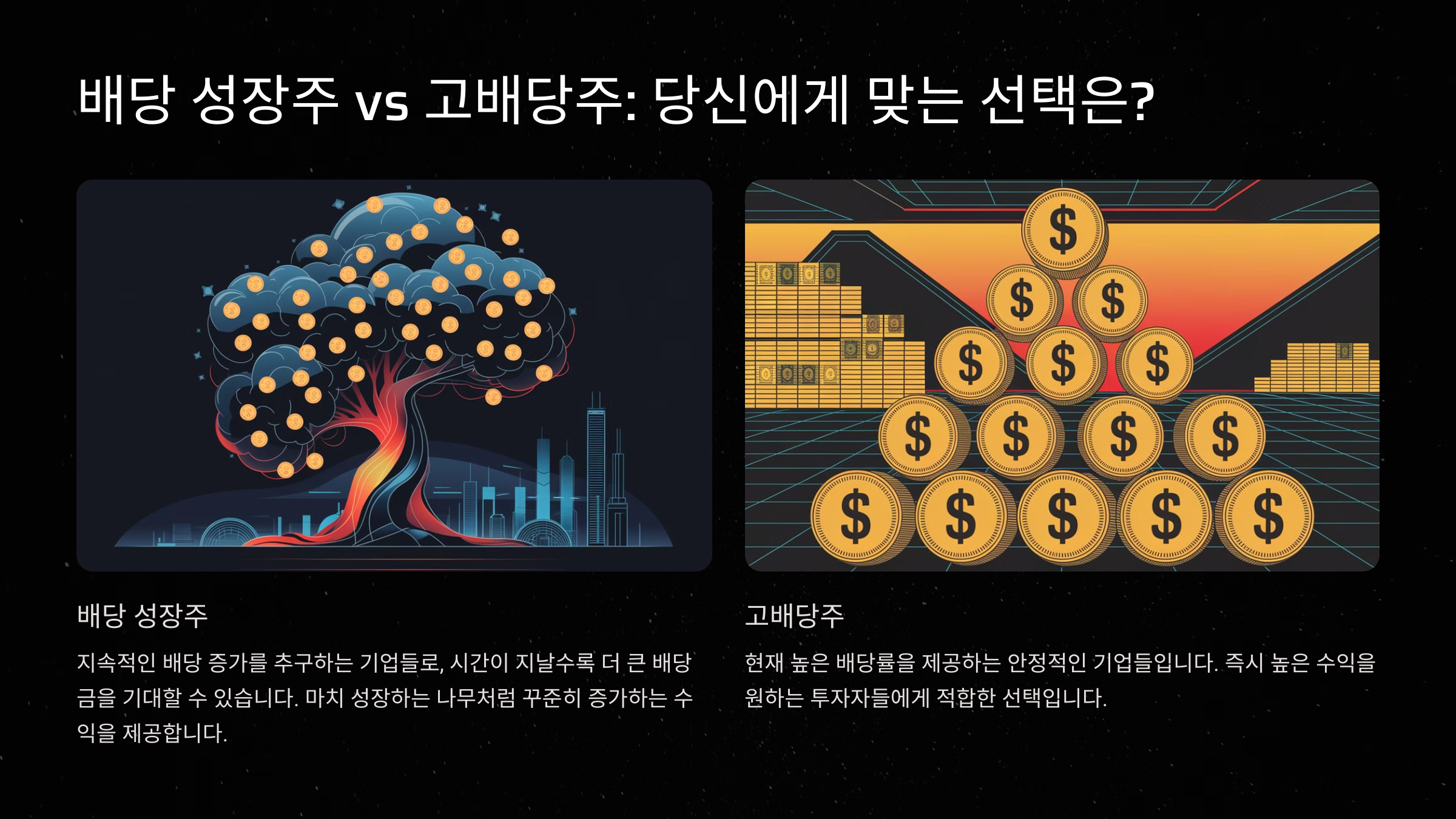 배당 성장주 vs 고배당주, 무엇이 더 좋을까?