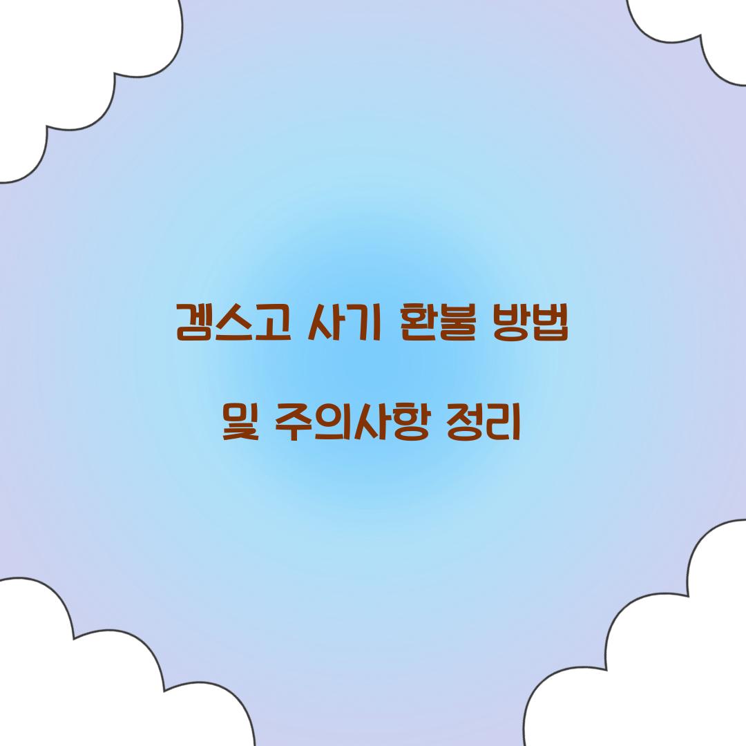 겜스고 사기 환불