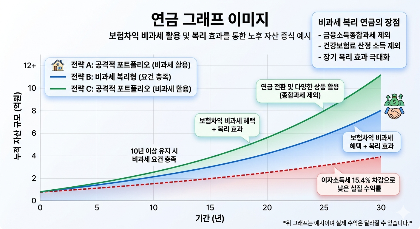 보험 차익 비과세 효과를 나타내는 그래프