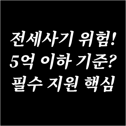 전세사기 특별법 보증금 5억 이하 피..