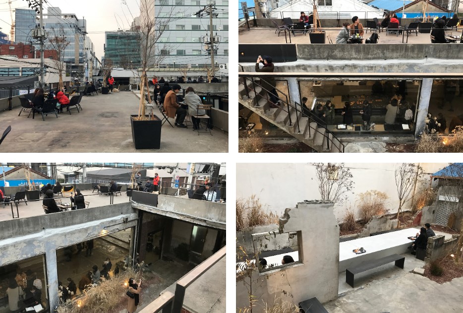 성수동 카페 '어니언' 옥상 구도 사진