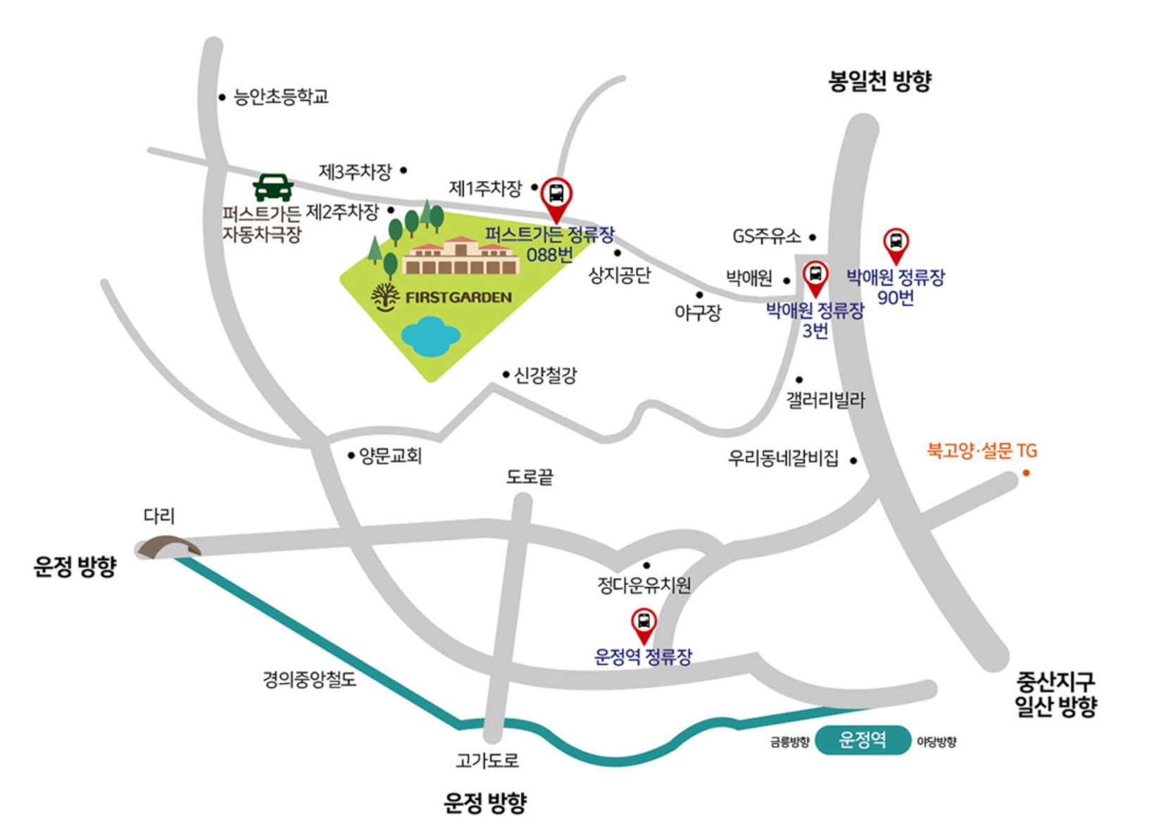 퍼스트가든 약도