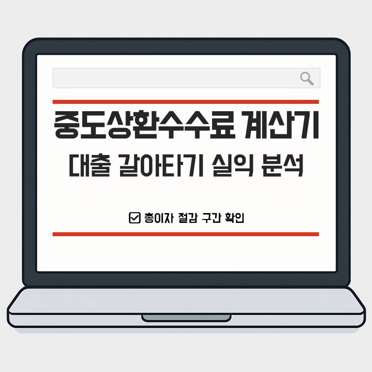 중도상환수수료 계산기 대출 갈아타기 실익 분석과 총이자 절감 구간 확인