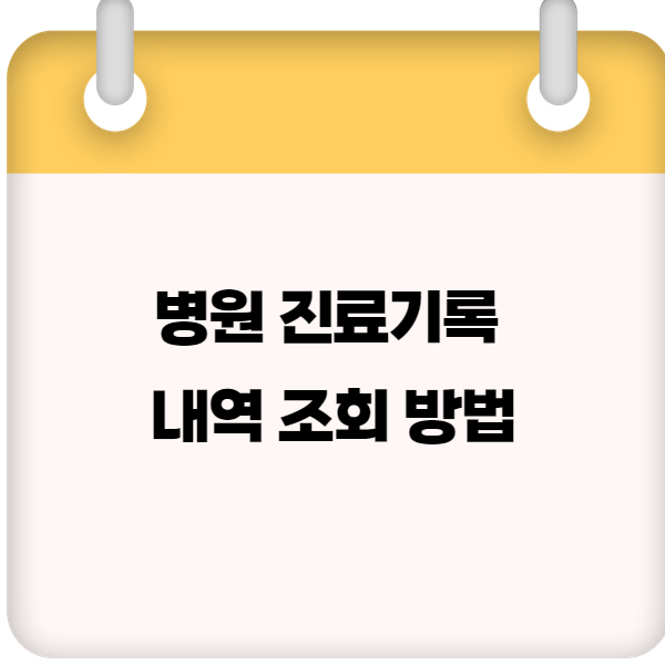 병원 진료기록 및 내역 조회 방법