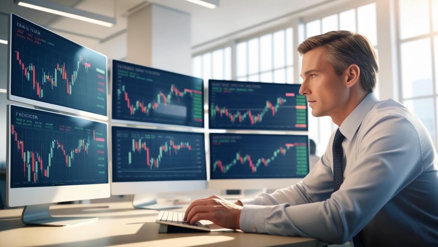 비트쿠인 투자자가 차트를 분석하는 모습