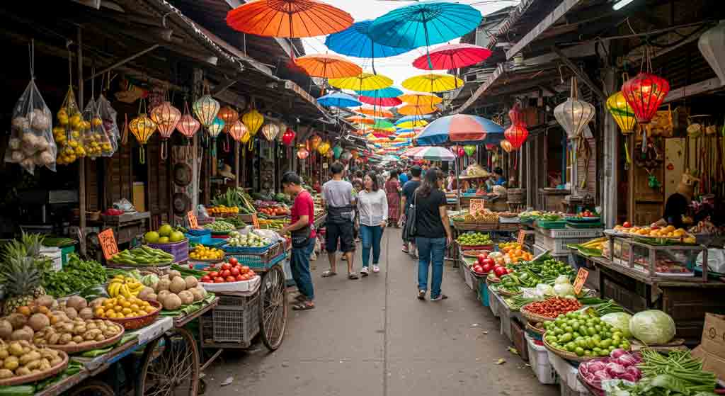 베트남 전통시장 전경 사진