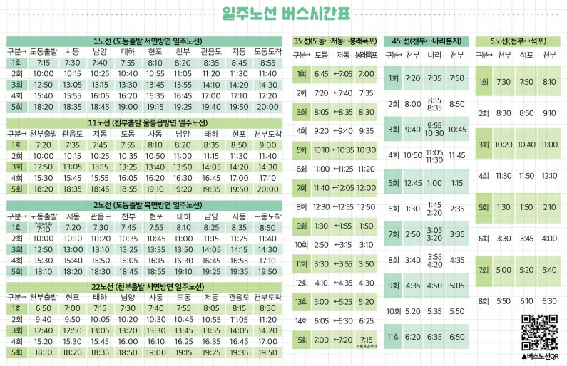울릉도-버스노선