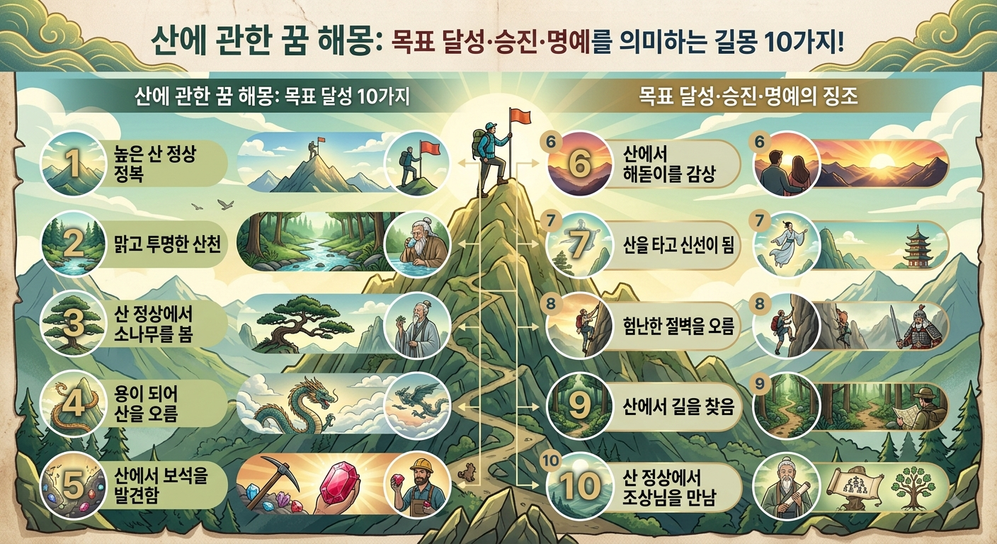 산에 관한 목표 달성·승진·명예를 의미하는 길몽 10가지!
