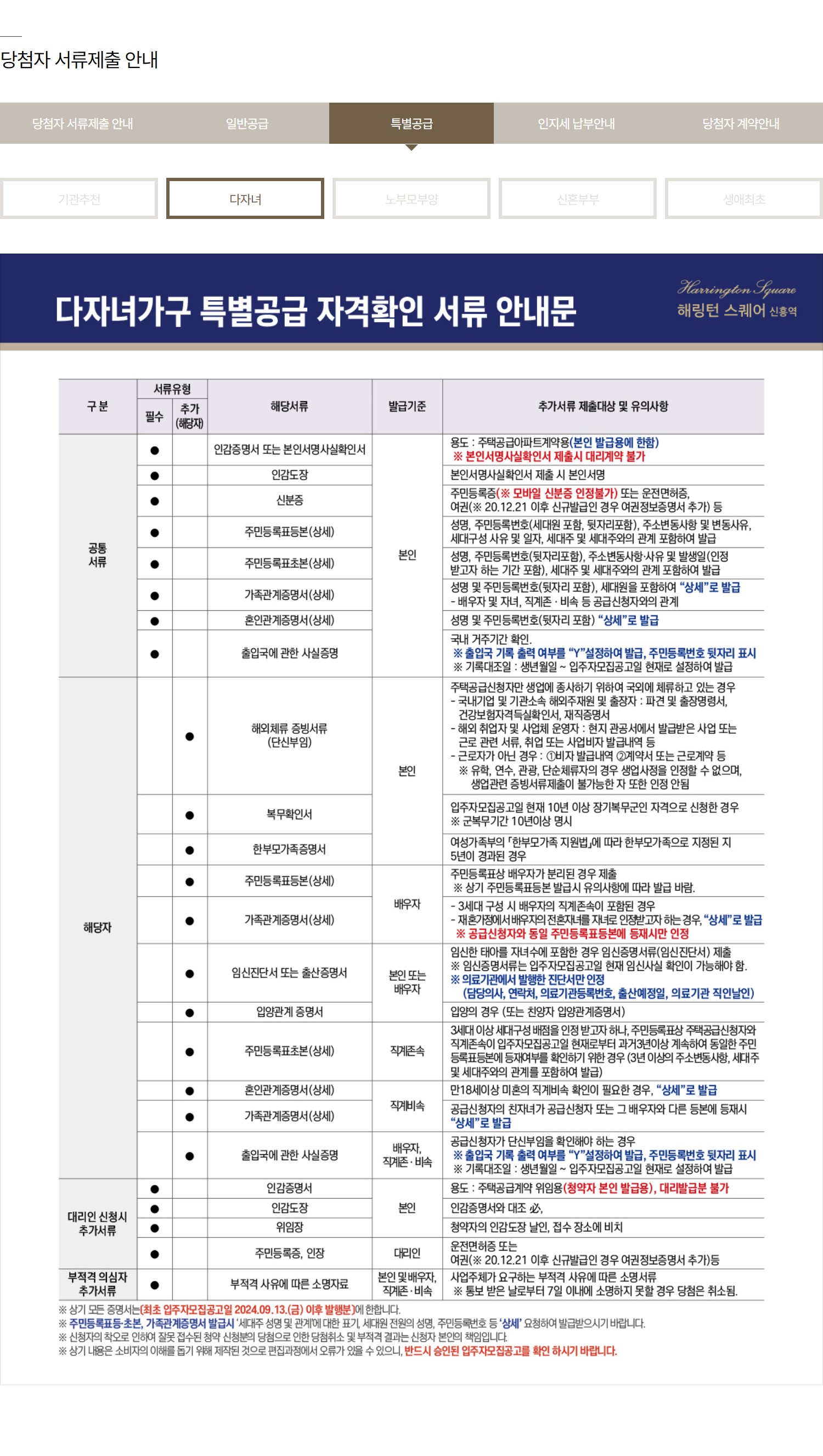 해링턴 스퀘어 신흥역 서류제출 예약하기
