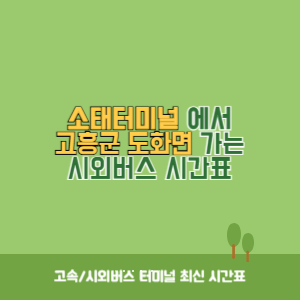 소태터미널에서 고흥군 도화면 가는 시외버스 시간표 최신정보