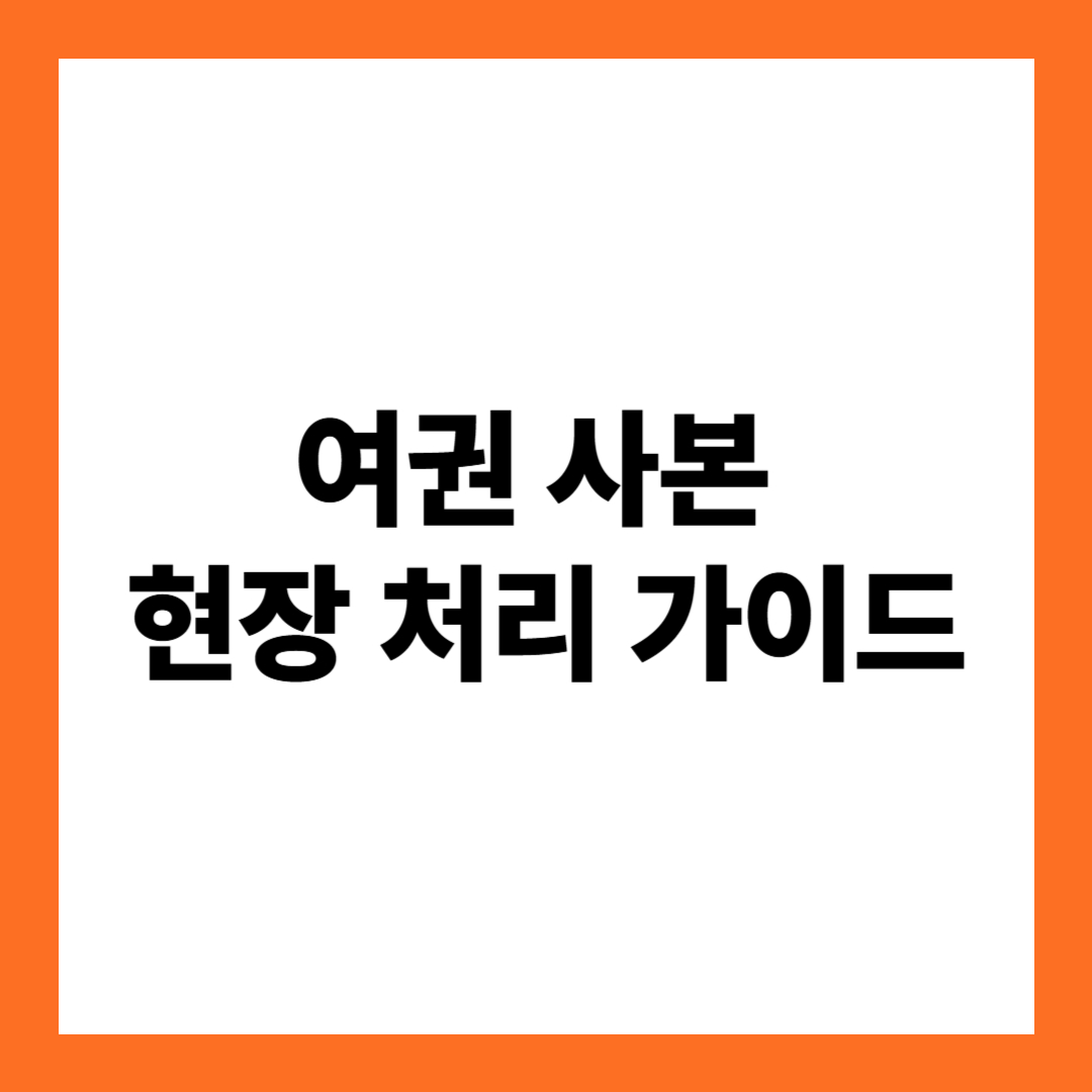 여권 사본 현장 처리 가이드