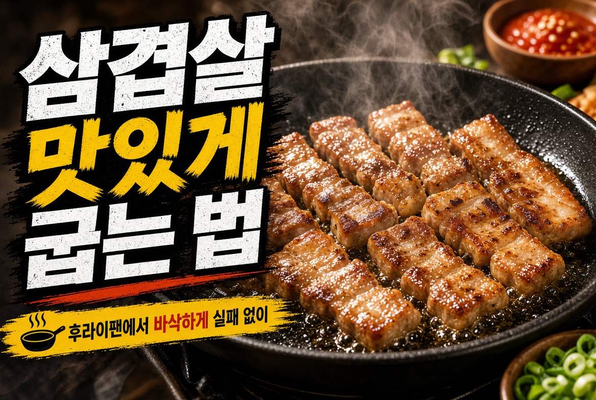 삼겹살 맛있게 굽는 법 ❘ 후라이팬에서 바삭하게 실패 없이