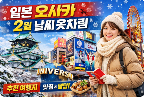 일본 오사카 2월 날씨 옷차림 추천 여행지