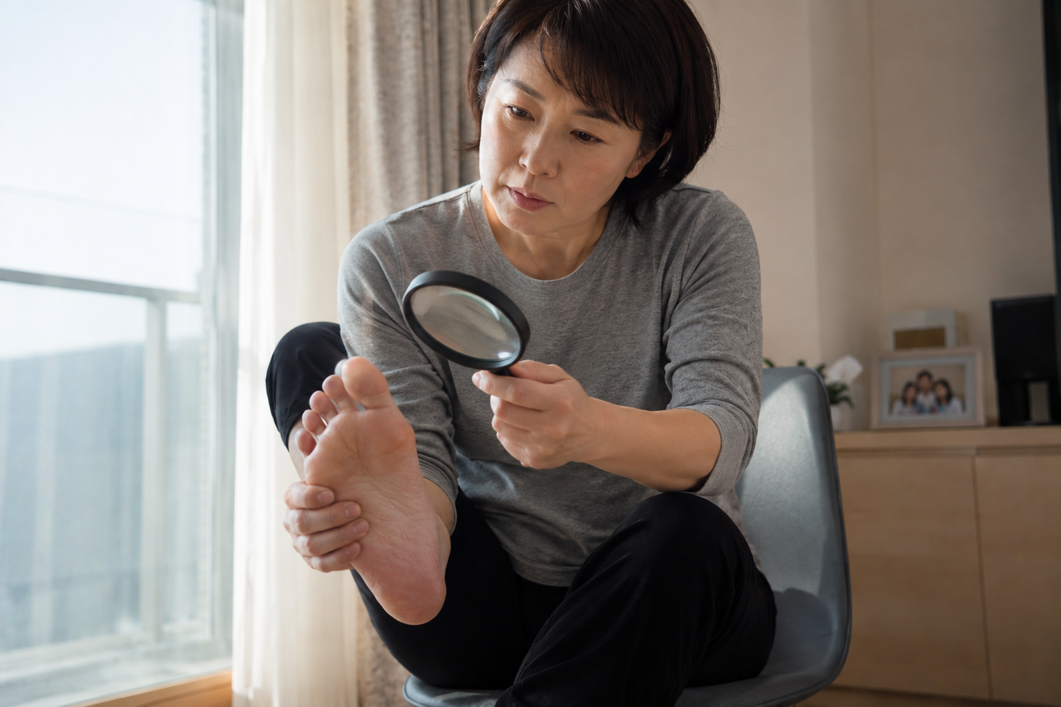 당뇨 환자가 매일 발 상태 체크