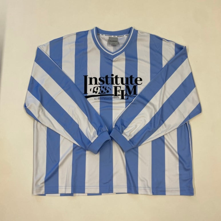 필루미네이트 FLM 스트라이프 스포츠 저지 롱 슬리브 지브라 유벤투스 델피에로 지단 유니폼 스카이 블루(SKY BLUE)