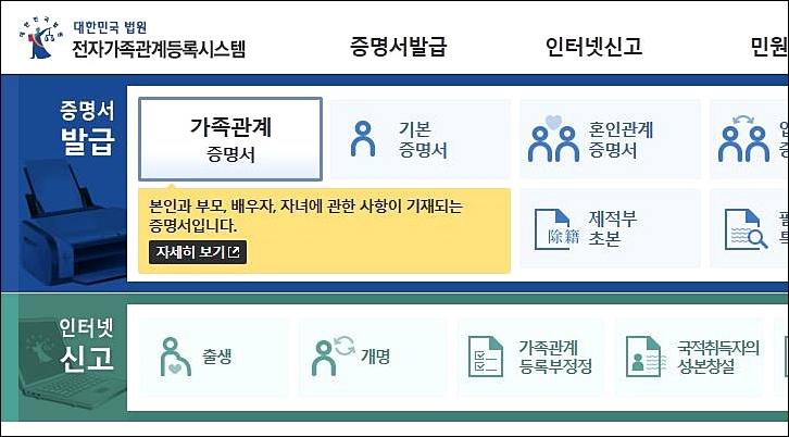가족관계증명서 무인발급기 발급 위치 찾는 방법 정부24
