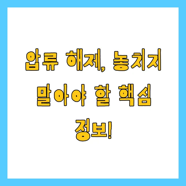 통장 압류 해제 방법 및 절차 총정리