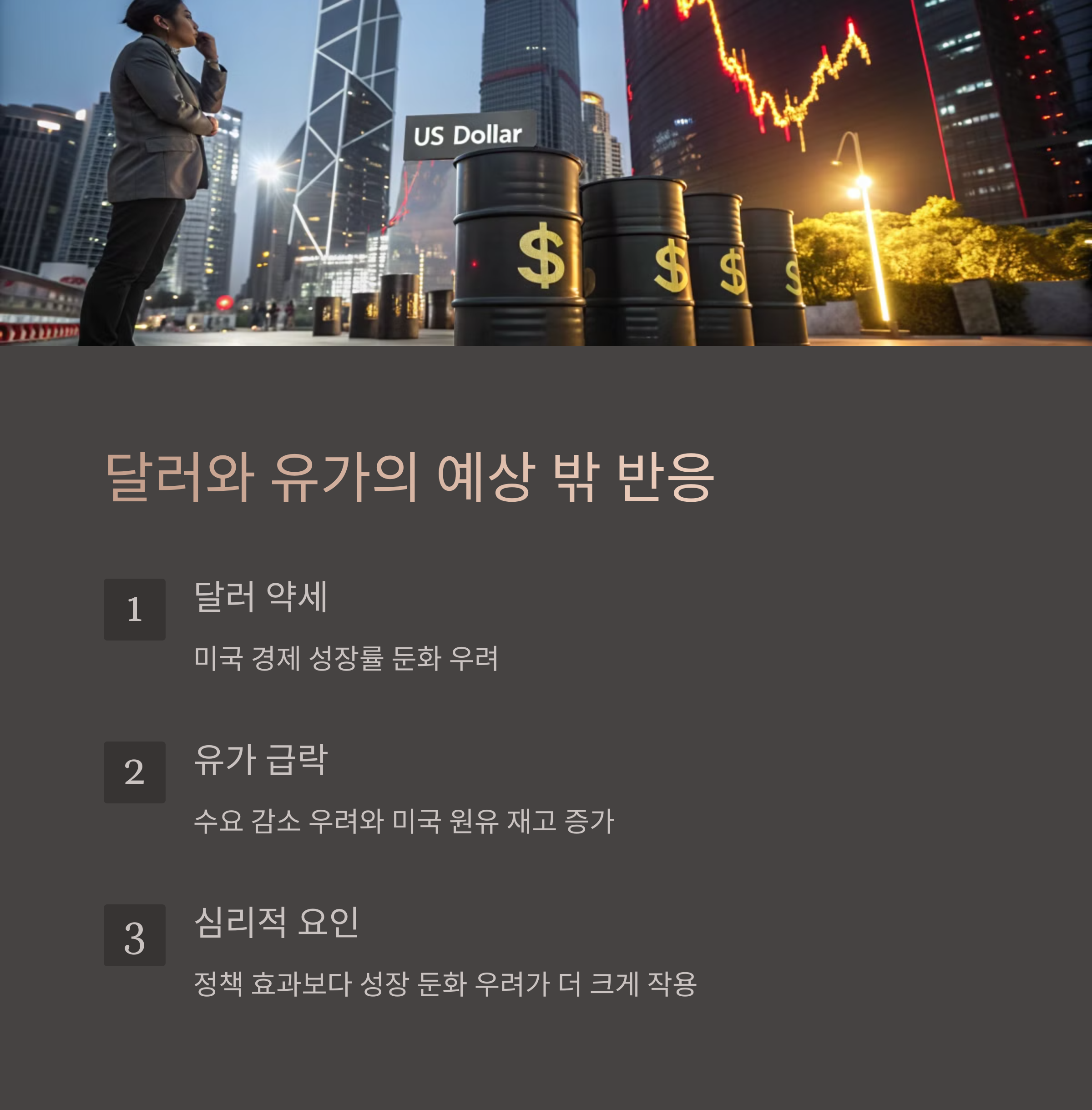 달러 약세와 국제유가 폭락