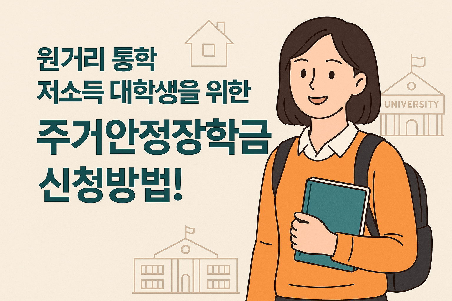 원거리 통학 저소득 대학생을 위한 주거안정장학금, 신청방법!