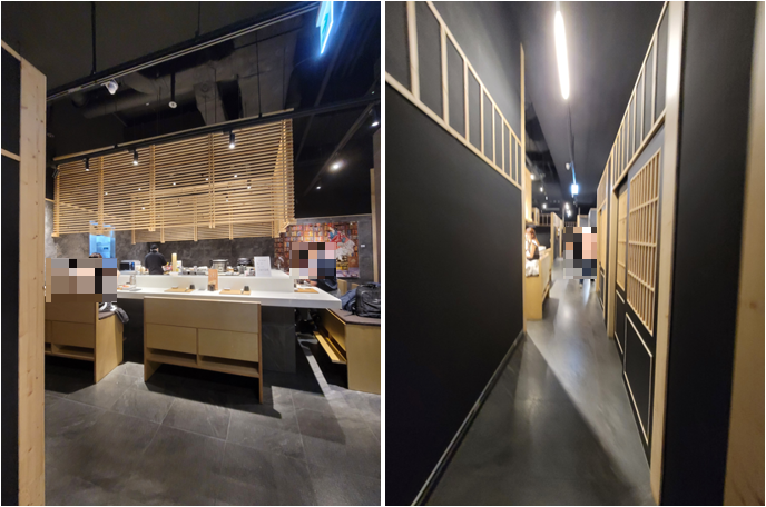 바 테이블 및 룸 복도