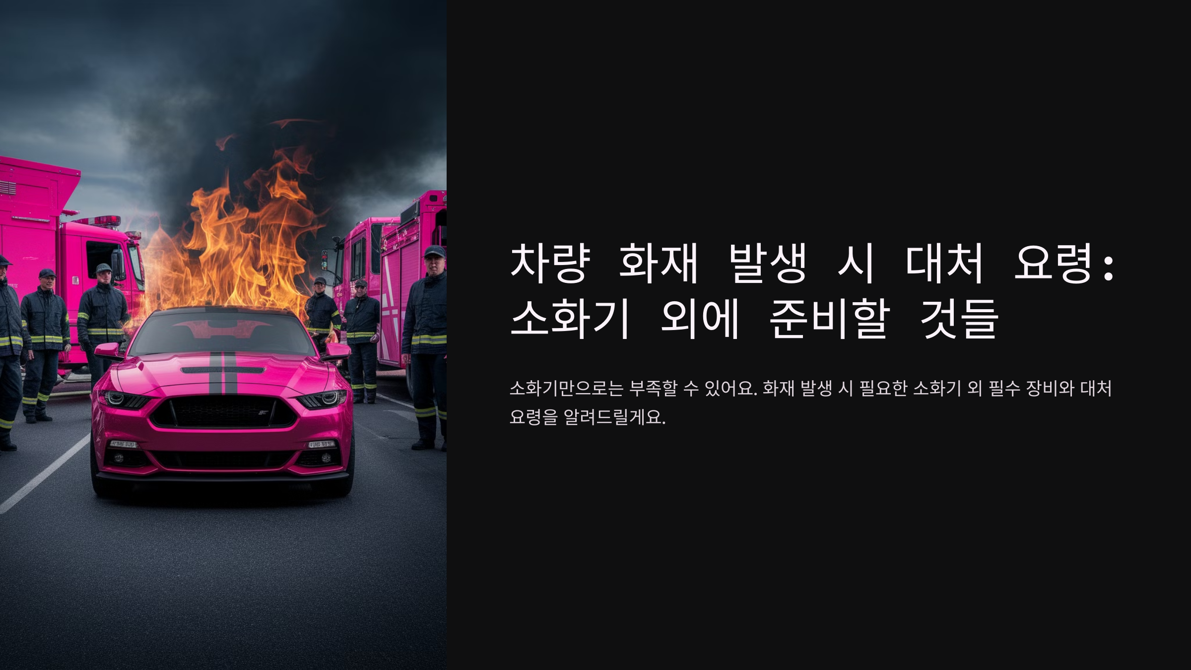 차량 화재 발생 시 대처 요령: 소화기 외에 준비할 것들 🚗🔥