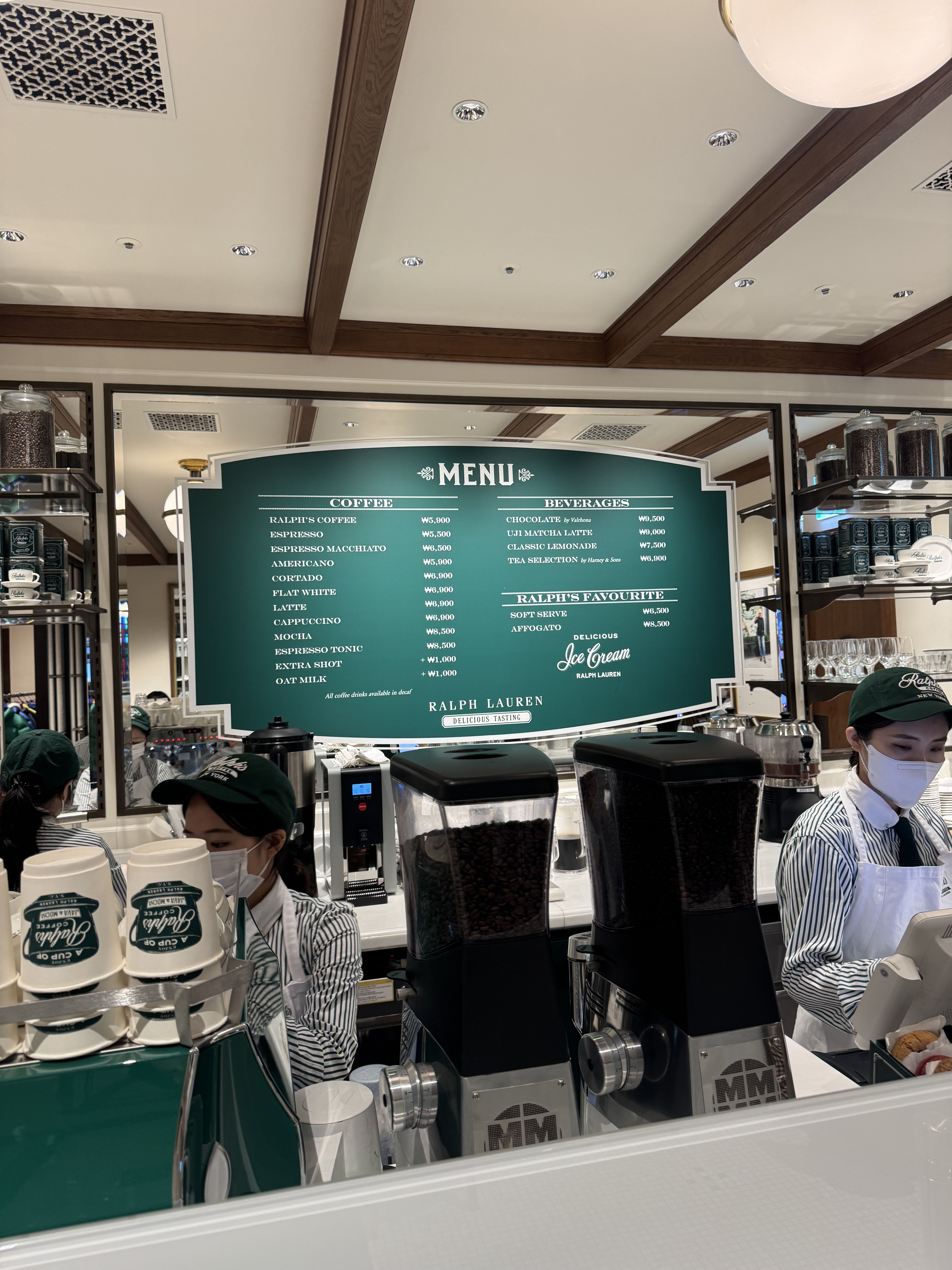 랄프스커피 메뉴판