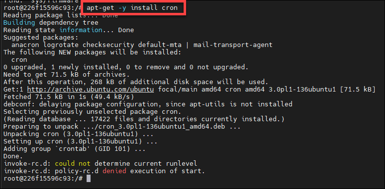 cron 패키지 설치