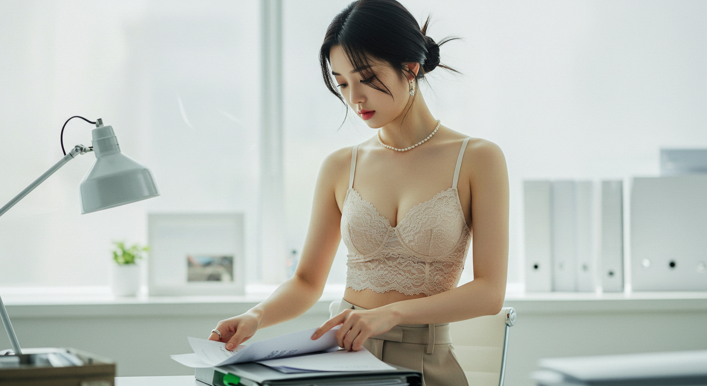 사무실에서 일하는 여성