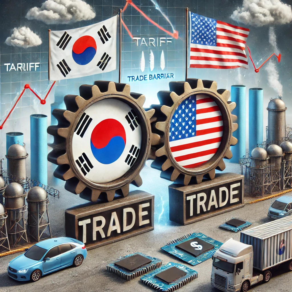 한국과 미국경제를 상징적으로 나타내는 이미지