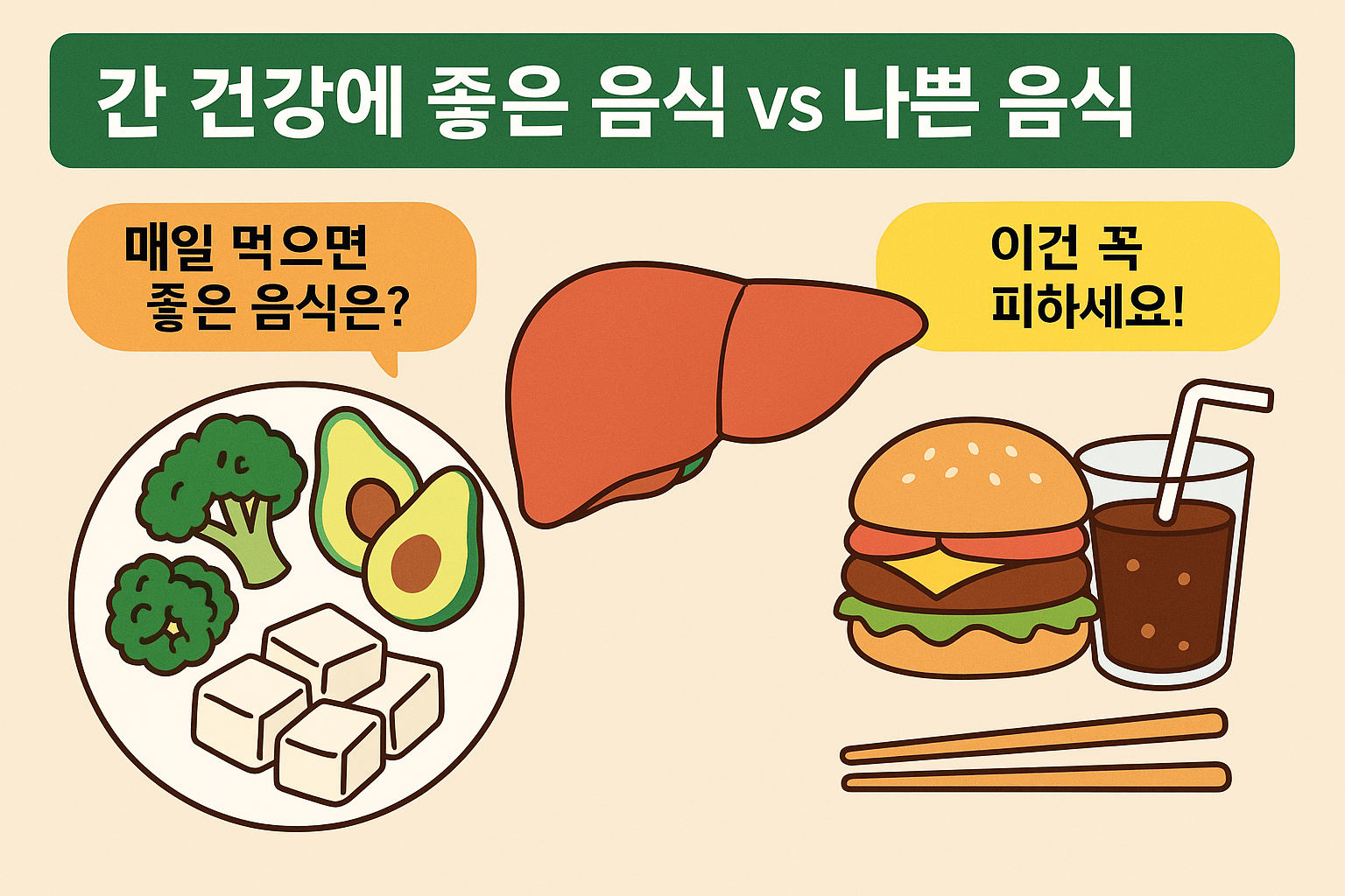 간 건강에 좋은 음식 vs 나쁜 음식 총정리