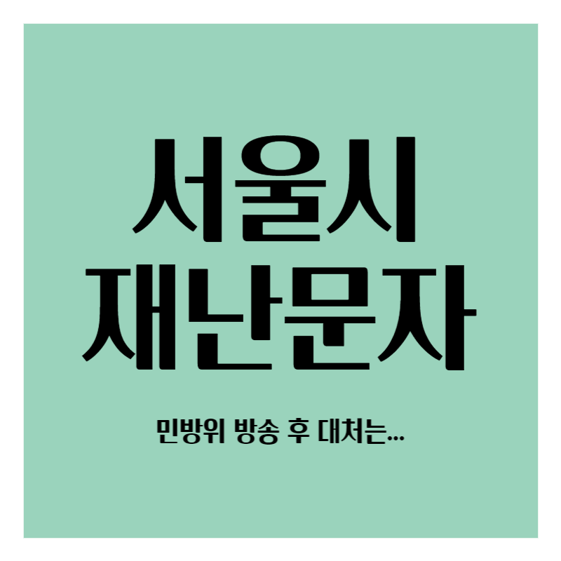 서울시 재난문자