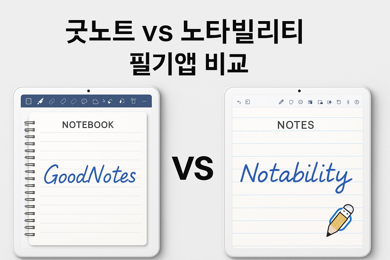 굿노트 노타빌리티 필기앱 비교 대표 이미지