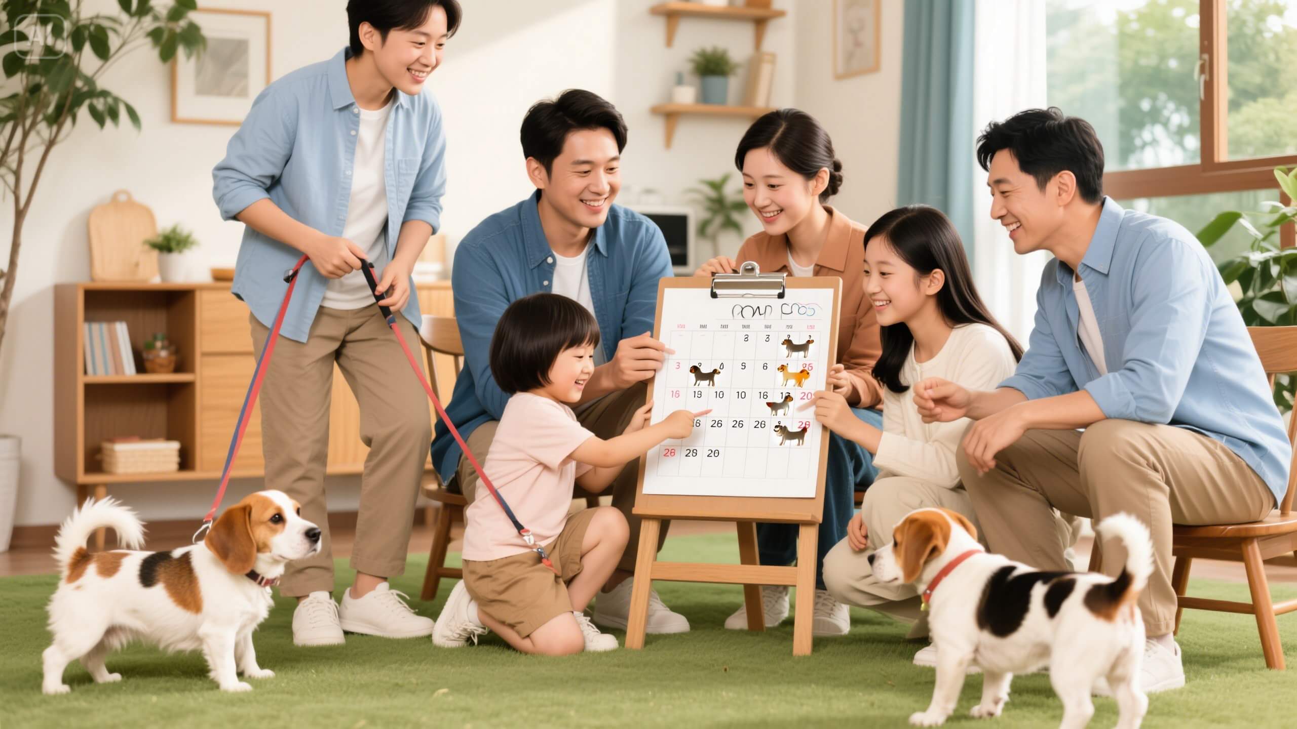 다견 가정에서의 개별 산책 필요성과 효과적인 방법