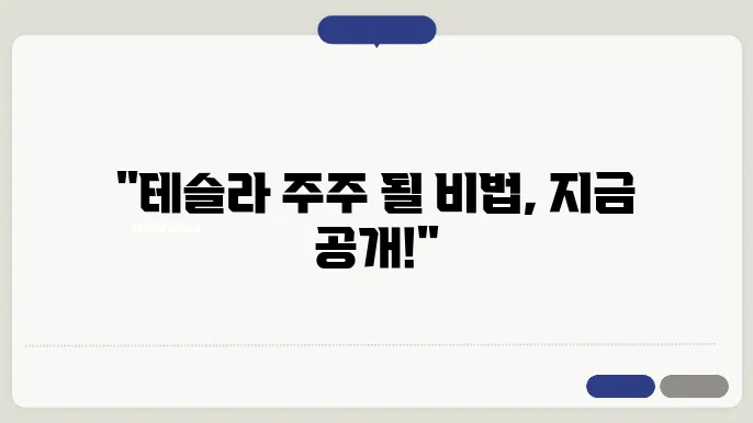 테슬라 주식 사는법