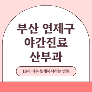 부산 연제구 야간진료 산부인과 병원 (18시 이후 늦게까지하는 병원)