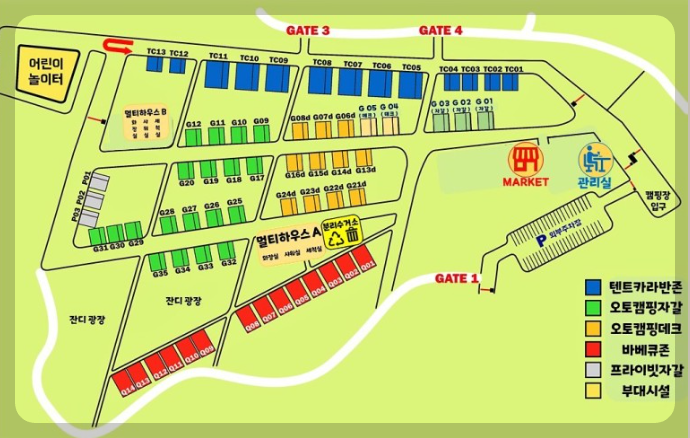 청라해변공원캠핑장 배치도