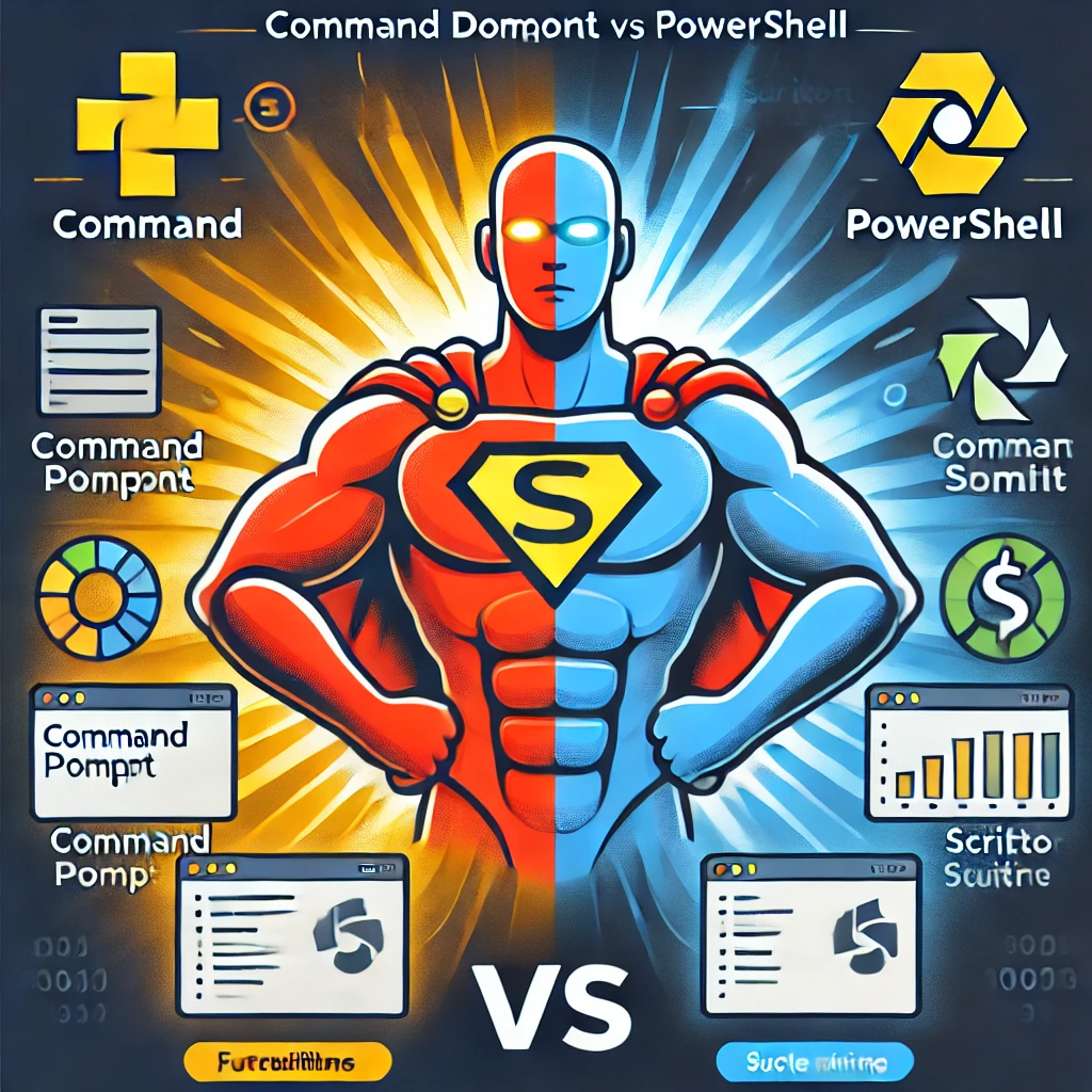 명령 프롬프트와 파워셀의 비교를 나타낸 이미지