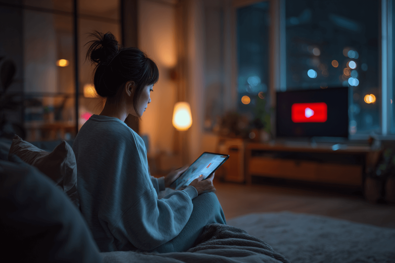 티빙을-시청중인-여성