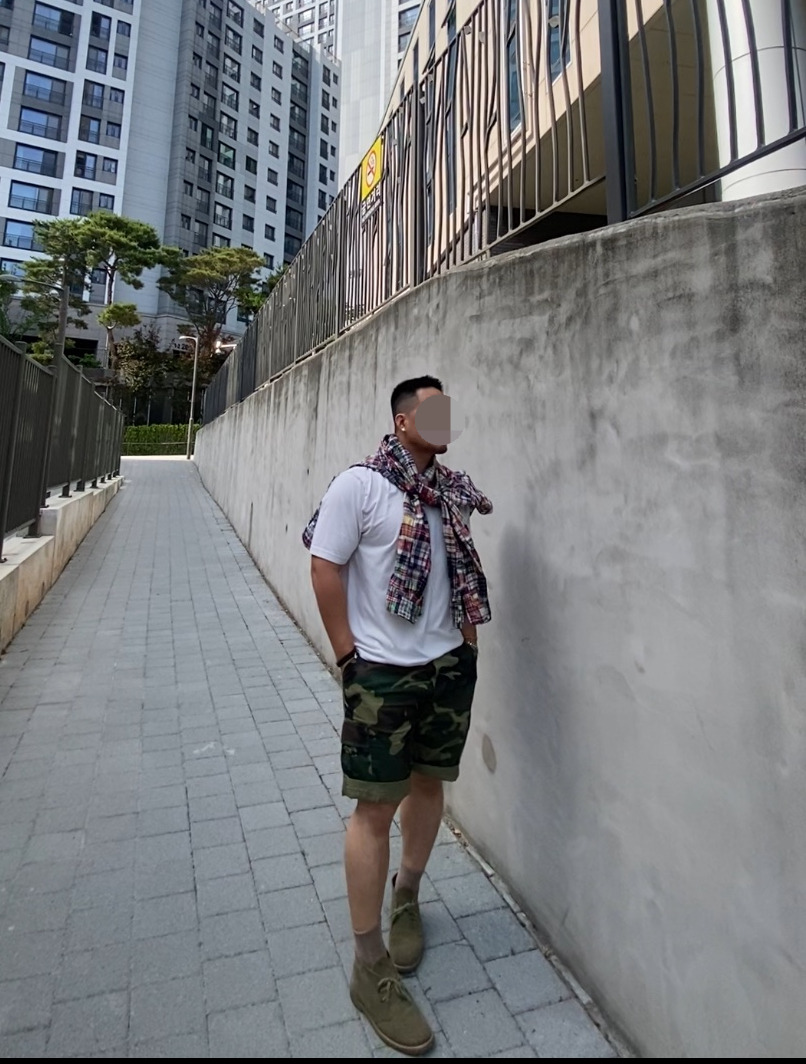데일리룩('26. 6. 28.)폴로랄프로렌 패치워크 마드라스 클래식핏 린넨 셔츠, 무신사스탠다드 쿨탠타드 티셔츠, 로스코 카모 BDU 팬츠, 무신사스탠다드 양말, 언코즈 처카부츠